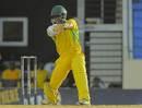 Nkruma Bonner slashes hard, Jamaica v Sussex, Caribbean T20 2011-12, Group B match, North Sound, Antigua, January 12, 2012