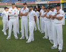 Glum faces in the England side following the whitewash, Pakistan v England, 3rd Test, Dubai, 4th day, February 6, 2012 