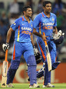 Ravindra Jadeja and R Ashwin walk off after India's win, India v Sri Lanka, CB Series, 2nd ODI, Perth, February 8, 2012