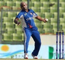 Sanath Jayasuriya in action for Khulna Royal Bengals, Khulna Royal Bengals v Barisal Burners, Bangladesh Premier League, Mirpur, February 13, 2012