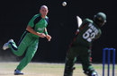 Trent Johnston is hit down the ground by Rakep Patel, Kenya v Ireland, WCL Championship, Mombasa, February 18, 2012 