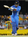 Irfan Pathan played some powerful shots to the on side, India v Sri Lanka, CB Series, Brisbane, February 21, 2012