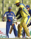 Marlon Samuels plays one square on the off side, Khulna Royal Bengals v Duronto Rajshahi, Bangladesh Premier League 2012, Mirpur, February 26, 2012 