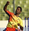 Elias Sunny celebrates a wicket, Dhaka Gladiators v Duronto Rajshahi, BPL, Mirpur, February 27, 2012