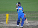 Virat Kohli is ecstatic after completing his century, India v Sri Lanka, CB series, Hobart, February 28, 2012