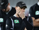 Brendon McCullum watches the presentation after a 0-3 defeat, New Zealand v South Africa, 3rd ODI, Auckland, March 3, 2012