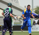 Louis Klazinga claimed the key wicket of Kevin O'Brien, Namibia v Ireland, ICC World Twenty20 Qualifier, Dubai, March 13, 2012