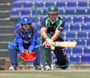 Gary Wilson reverse sweeps during Ireland's victory, Ireland v italy, World Twenty20 Qualifiers, Abu Dhabi, March 15, 2012
