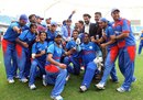 Afghanistan celebrate their win against Namibia and their qualification for the ICC World Twenty20, Afghanistan v Namibia, ICC World Twenty20 Qualifier, Dubai, March 22, 2012