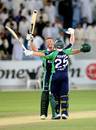 Andrew White and Andrew Poynter celebrate Ireland's title triumph, Afghanistan v Ireland, World Twenty20 Qualifier final, Dubai, March 24, 2012