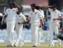 Chanaka Welegedara, Dinesh Chandimal and Suraj Randiv leave with souvenirs, Sri Lanka v England, 1st Test, Galle, 4th day, March 29, 2012