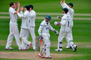 Alan Richardson celebrates with his team-mates after dismissing James Taylor, County Championship, Trent Bridge, 2nd day, April 6, 2012