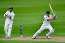 Riki Wessels cuts as Ben Scott looks on, County Championship, Trent Bridge, 2nd day, April 6, 2012