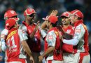Kings XI Punjab celebrate the dismissal of Sourav Ganguly, Pune Warriors India v Kings XI Punjab, IPL, Pune, April 8, 2012
