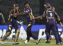 Lakshmipathy Balaji celebrates a wicket, Royal Challengers Bangalore v Kolkata Knight Riders, IPL 2012, Bangalore, April 10, 2012
