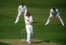 David Willey swings across the line, Northamptonshire v Kent, County Championship, Division Two, Wantage Road, April 12, 2012