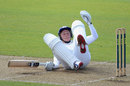 Andrew Gale had some trouble avoiding a Tymal Mills bouncer, Yorkshire v Essex, County Championship, Division Two, Headingley, April 20, 2012