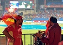Fans wait for the rain to stop. It did not, Royal Challengers Bangalore v Chennai Super Kings, IPL, Bangalore, April 25, 2012