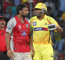 Praveen Kumar and R Ashwin exchange words after a ball down the leg side wasn't called a wide, Chennai Super Kings v Kings XI Punjab, IPL, Chennai, April 28, 2012