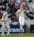 Stuart Broad in his delivery stride, Lancashire v Nottinghamshire, County Championship, Division One, Old Trafford, 1st day, May 2, 2012