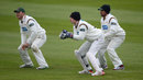 Ned Eckersley keeps wicket next to Ramnaresh Sarwan and Greg Smith, County Championship, Division One, North Marine Road, 2nd day, May 3, 2012