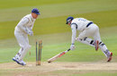 Michael Bates is run out by Gerard Brophy, Yorkshire v Hampshire, County Championship, Division Two, 2nd day, Headingley, May 17, 2012
