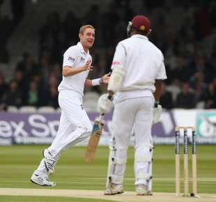 It took Stuart Broad just one ball to claim a career-best seventh wicket on the second morning at Lord's