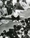 Dickie Bird sits forlornly on the covers during a bomb scare, England v West Indies,Lord's, August 25, 1973