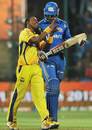 Dwayne Bravo gives Kieron Pollard a send-off, Mumbai Indians v Chennai Super Kings, Eliminator, IPL 2012, Bangalore, May 23, 2012