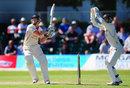 Karl Brown hooks during his innings of 76, Lancashire v Middlesex, County Championship, Division One, 3rd day, Aigburth, May 25, 2012