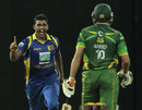 Thisara Perera dismissed Shahid Afridi for a golden duck, Sri Lanka v Pakistan, 4th ODI, Colombo, June 16, 2012