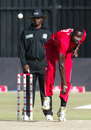 Chris Mpofu delivers the ball, Zimbabwe v South Africa, T20 tri-series, Harare, June 20, 2012