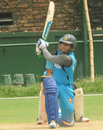 Shakib al Hasan slog sweeps during a practice match, Mirpur, July 8, 2012