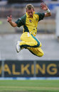 Brett Lee's signature celebration, Australia v West Indies, 1st match, VB Series, January 14, 2005