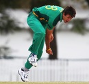 Corne Dry in his follow-through, South Africa v Bangladesh, Group D, ICC Under-19 World Cup 2012, Brisbane, August 12, 2012