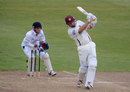 James Middlebrook hits out on the way to a half-century, Northamptonshire v Derbyshire, County Championship, Division Two, Northampton, August 22, 2012