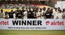 India with the Test series trophy, India v New Zealand, 2nd Test, Bangalore, 4th day, September 3, 2012