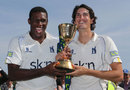 Keith Barker and Chris Wright with the County Championship trophy, Worcestershire v Warwickshire, County Championship, Division One, New Road, 3rd day, September 6, 2012
