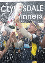 Jimmy Adams lifts the CB40 trophy, Hampshire v Warwickshire, CB40 Final, Lord's, September 15, 2012
