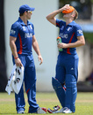 Luke Wright cools off with an ice pack while 12th man Michael Lumb looks on, England v Pakistan, warm-up match, World Twenty20, P Sara, Colombo, September 19, 2012