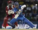 Mahela Jayawardene attempts an unorthodox shot, Sri Lanka v West Indies, Super Eights, World Twenty20 2012, Pallekele, September 29, 2012