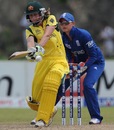 Meg Lanning pulls a ball, Australia v England, Group A, Women's World T20, Galle, October 1, 2012