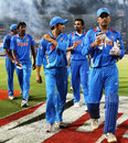 MS Dhoni leads his side from the field having won the game but been knocked out, India v South Africa, Super Eights, World Twenty20, Colombo, October 2, 2012
