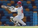 Phillip Hughes cuts during his half-century, Queensland v South Australia, Sheffield Shield, Brisbane, 4th day, October 4, 2012
