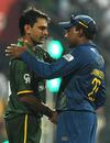 Mahela Jayawardene and Mohammad Hafeez shake hands, Sri Lanka v Pakistan, 1st semi-final, World Twenty20, Colombo, October 4, 2012