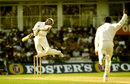 Alec Stewart avoids a bouncer from Wasim Akram, England v West Indies, 3rd Test, The Oval, 5th day, August 26, 1996