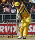 Faf du Plessis plays an off drive, Chennai Super Kings v Sydney Sixers, Group B, Champions League Twenty20, Johannesburg, October 14, 2012