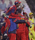 Lions celebrate after a thrilling win, Chennai Super Kings v Lions, Group B, Champions League Twenty20, Cape Town, October 16, 2012