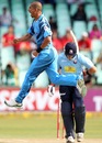 Alfonso Thomas celebrates the wicket of Lou Vincent, Auckland Aces v Titans, Group A, Champions League T20, Durban, October 17, 2012