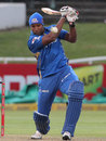 Kieron Pollard has some unusual headgear while batting, Mumbai Indians v Yorkshire, Group B, Champions League T20, Cape Town, October 18, 2012